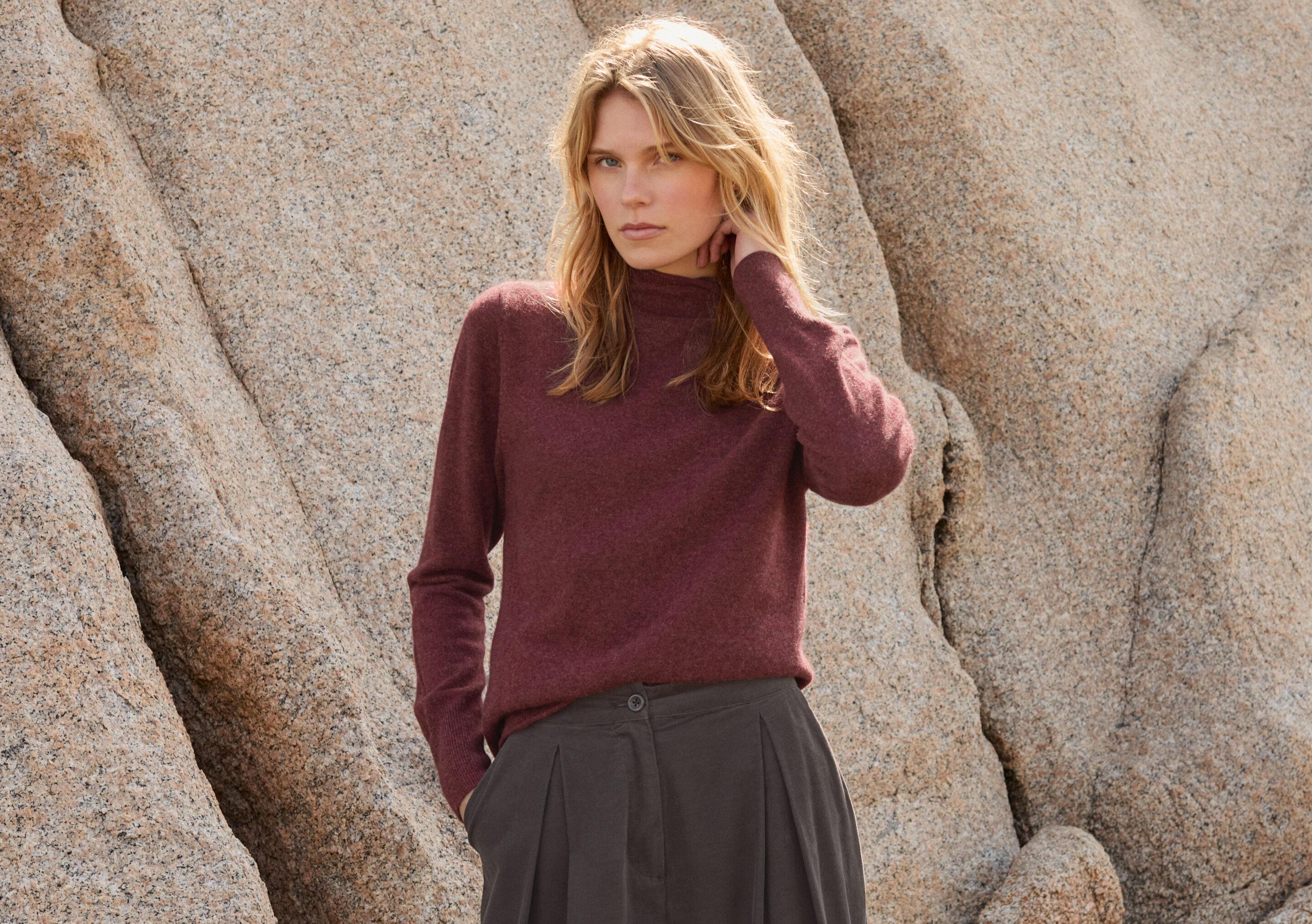 Slim funnel-neck sweater