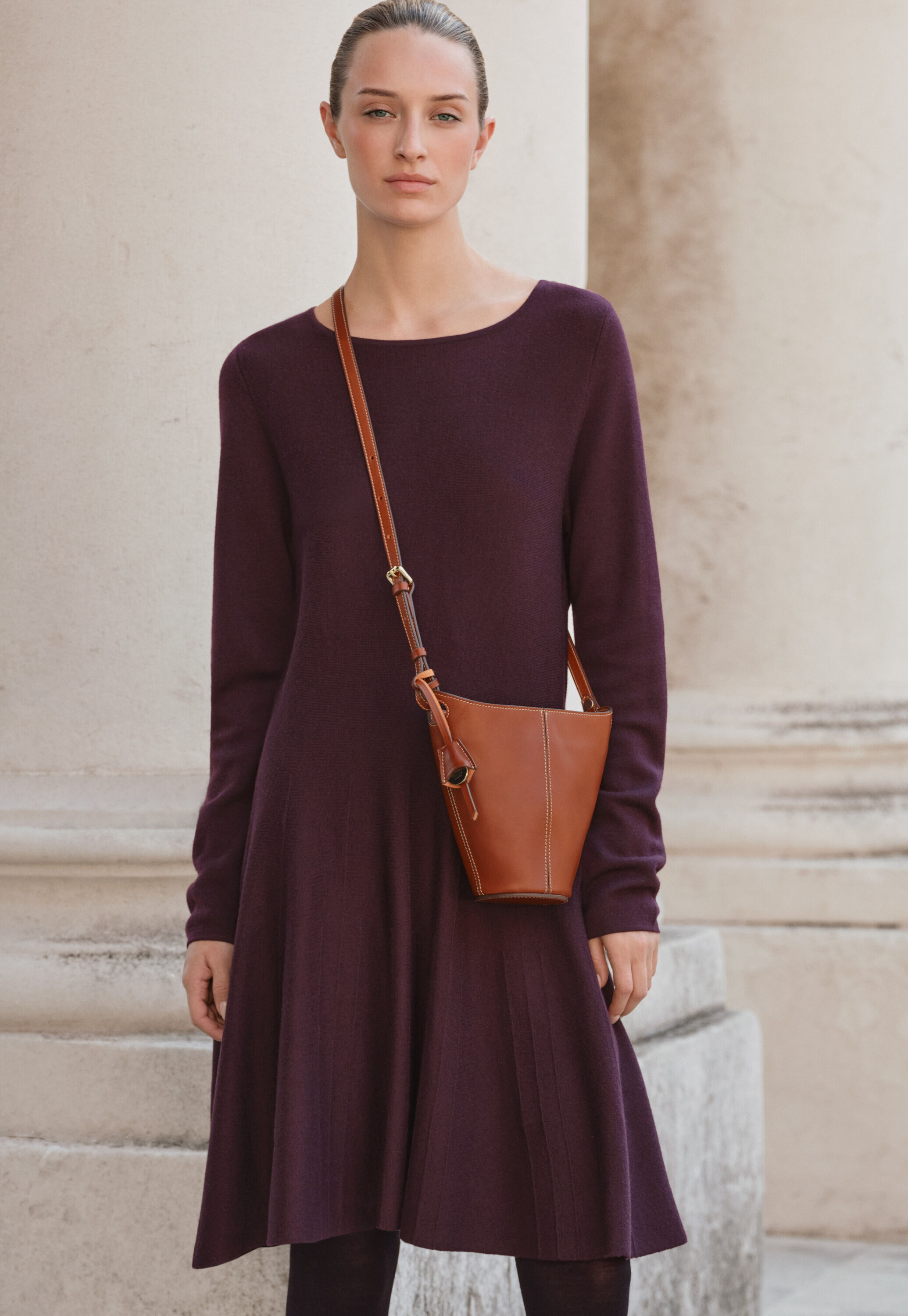 Knitted fit-and-flare dress