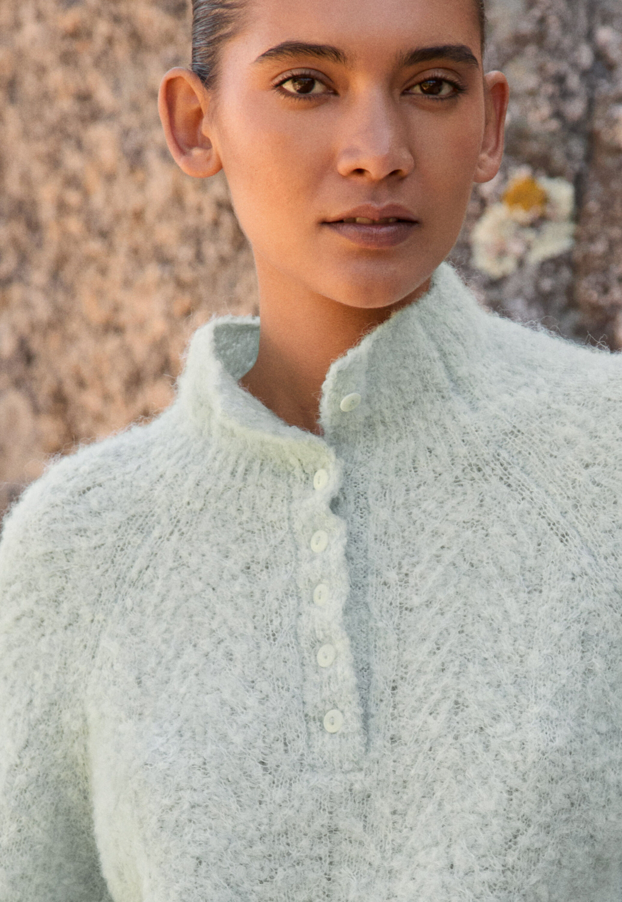 Button-neck sweater, Pale aqua, large