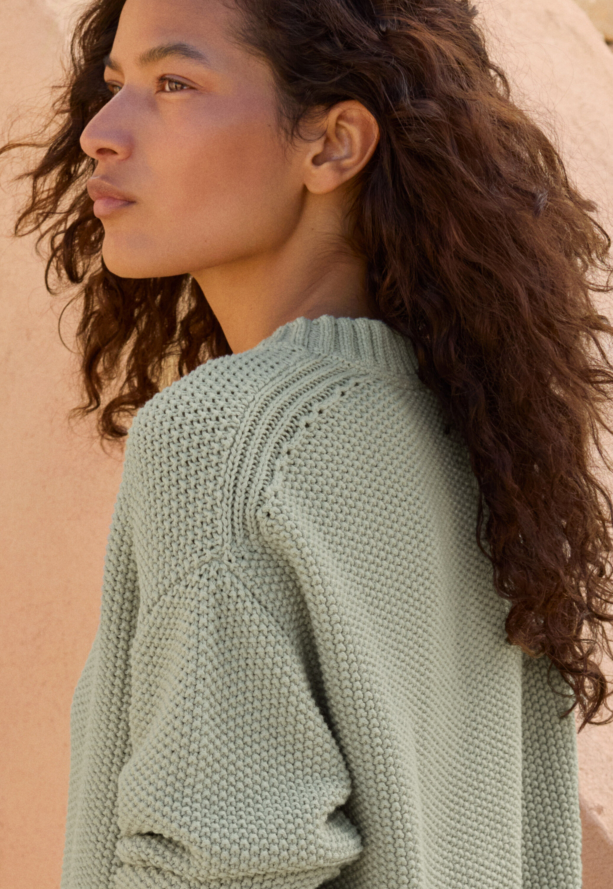 Moss-stitch sweater