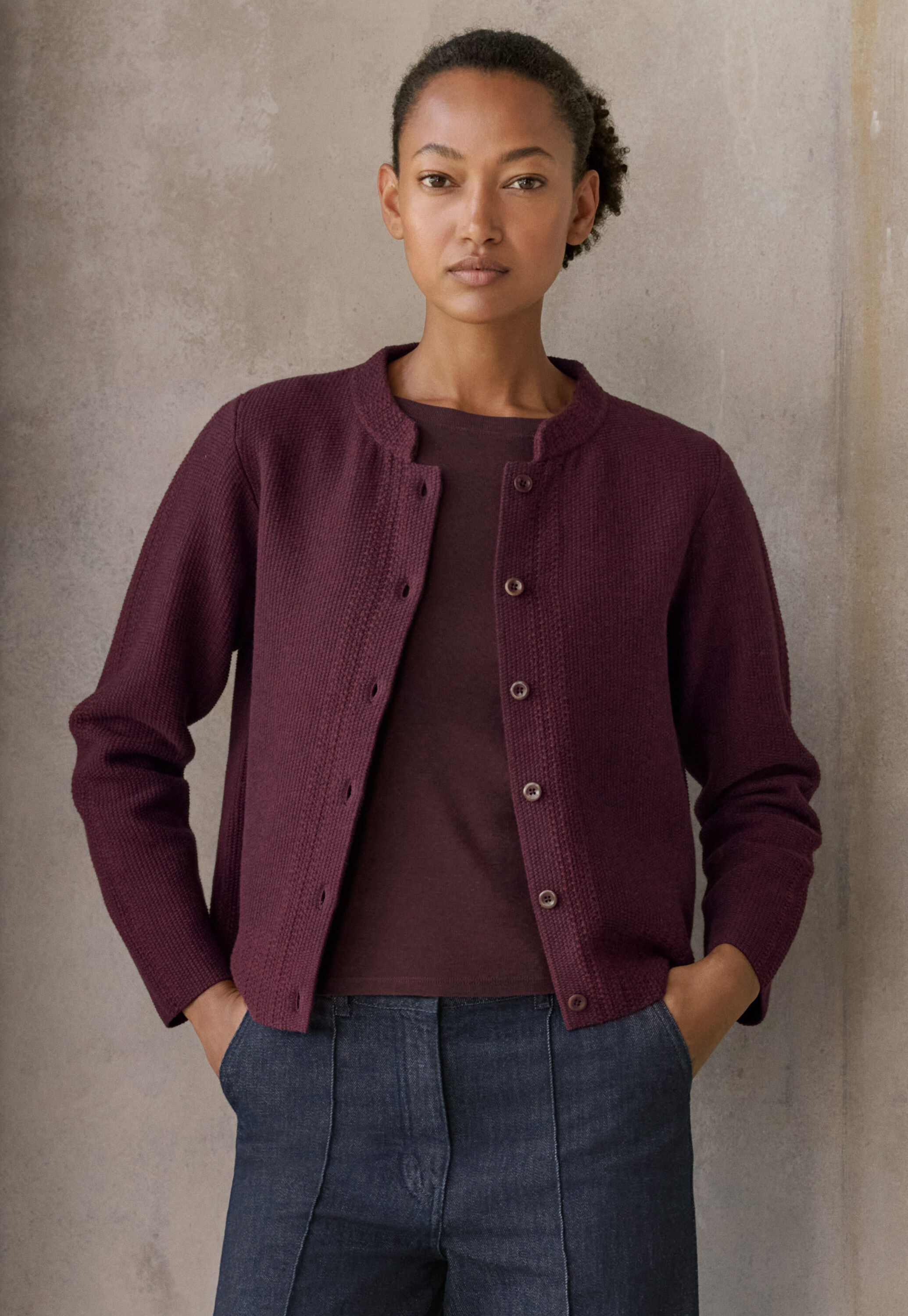 Zip-front cardigan