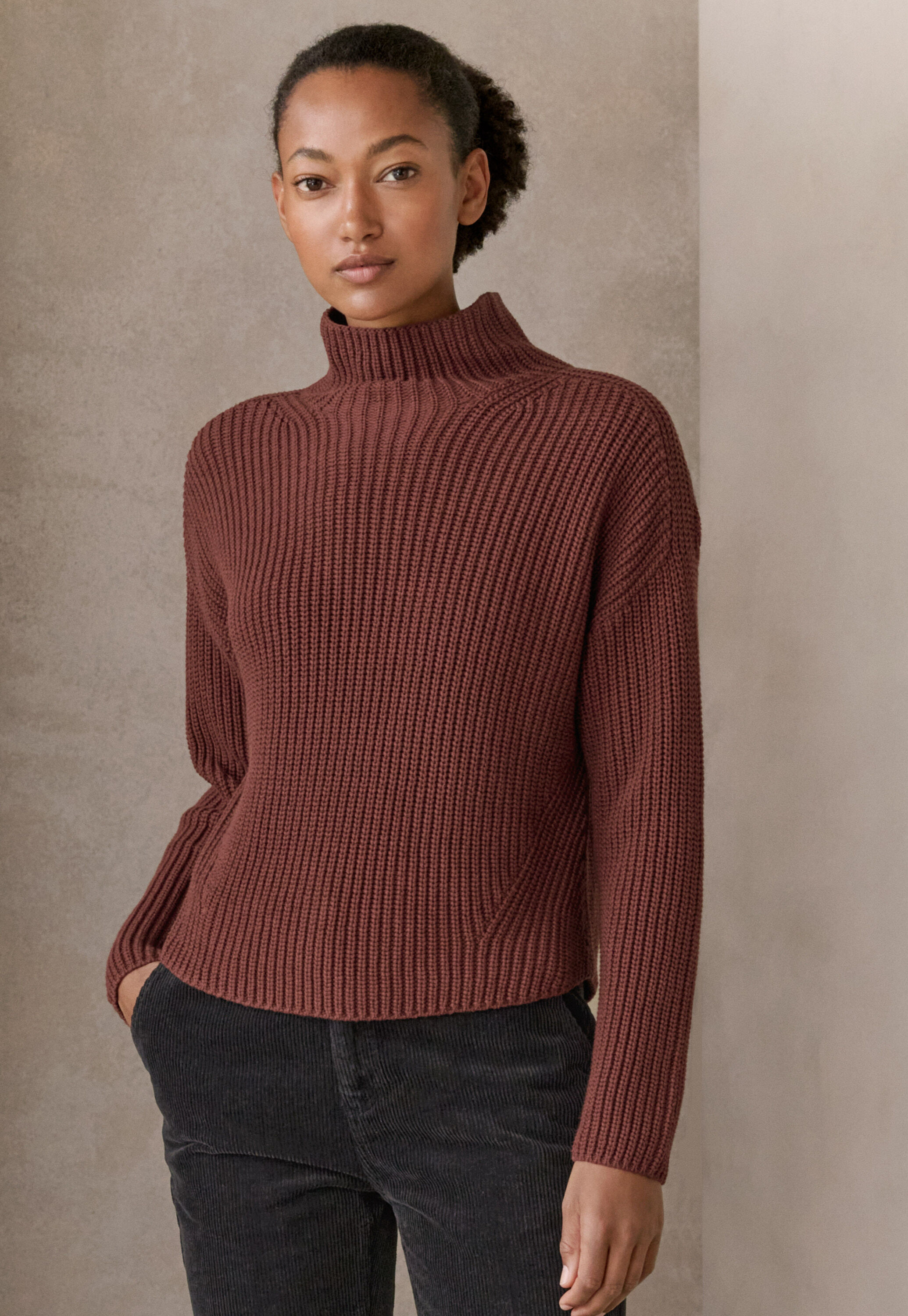 Funnel-neck sweater