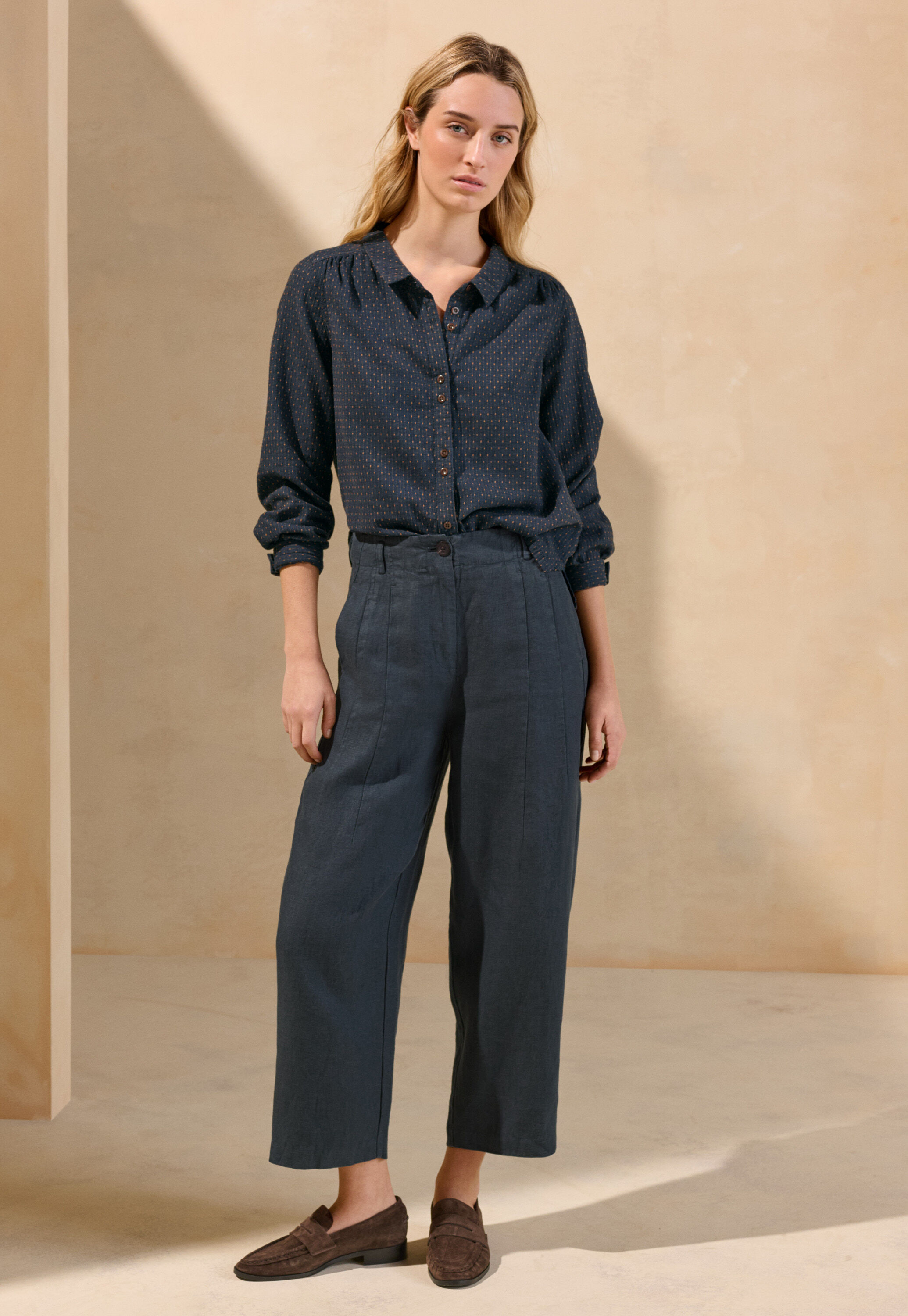 Dart-detail trousers