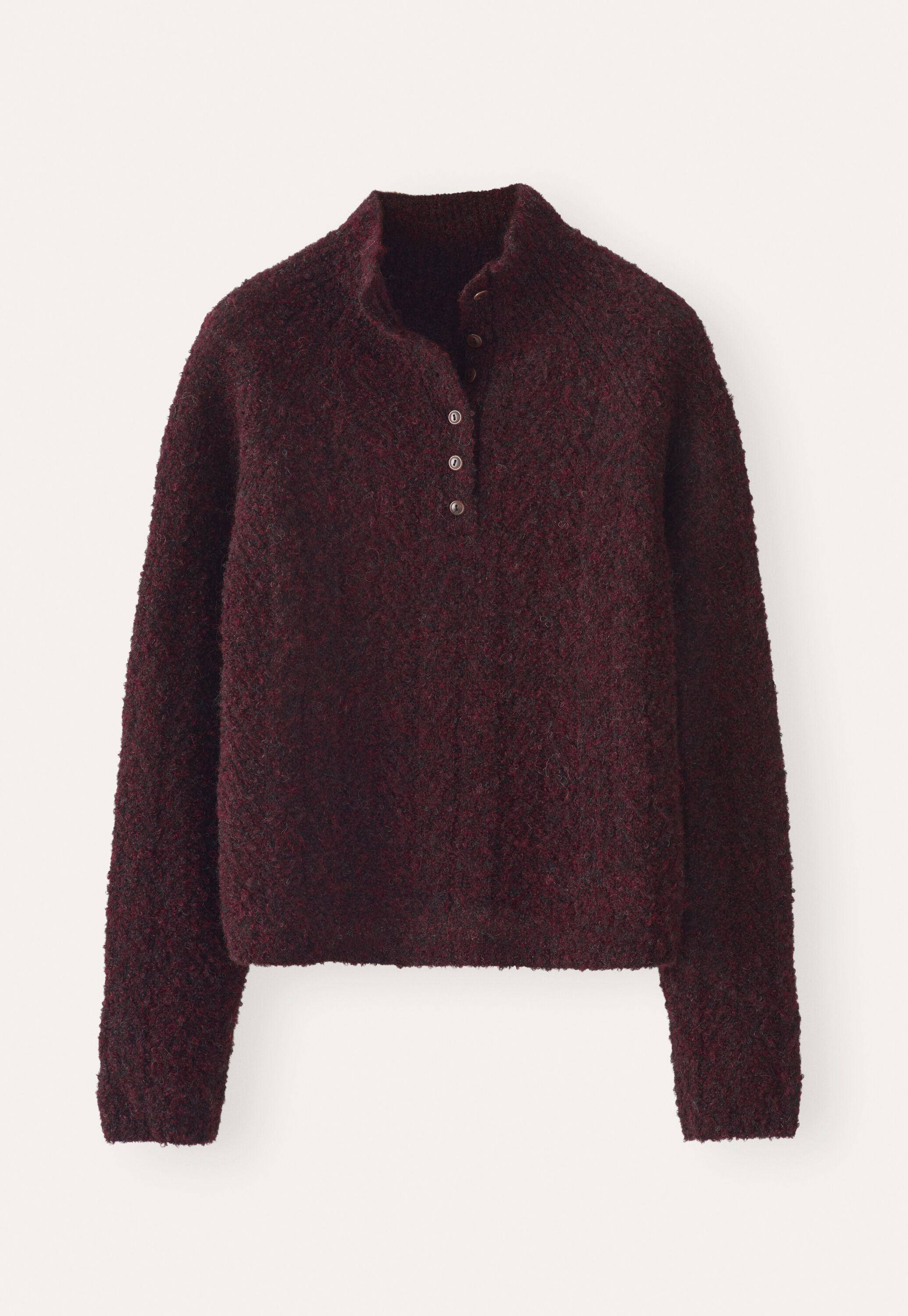 Button-neck sweater, Claret, large