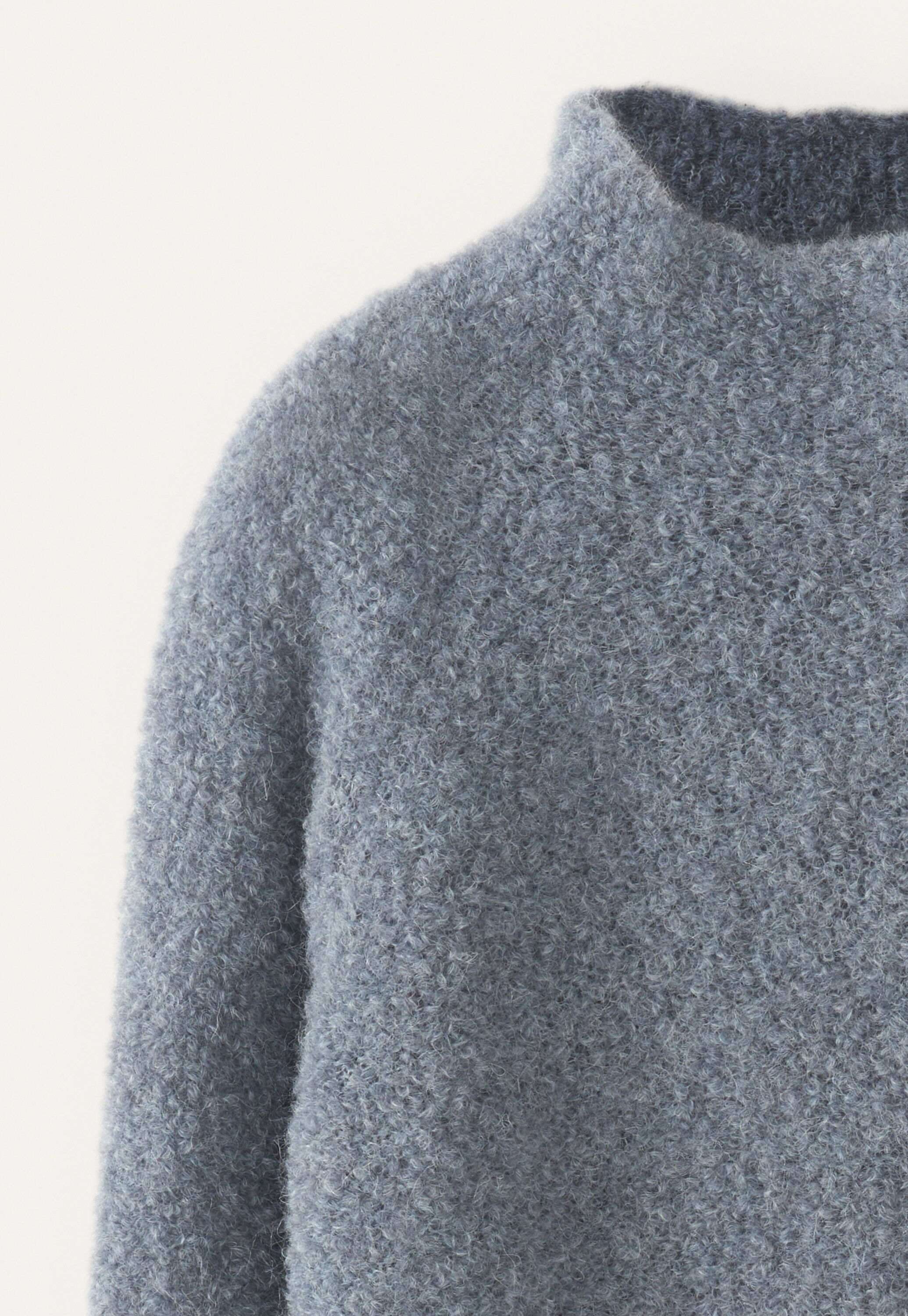 Funnel-neck sweater, Frosted petrol, large