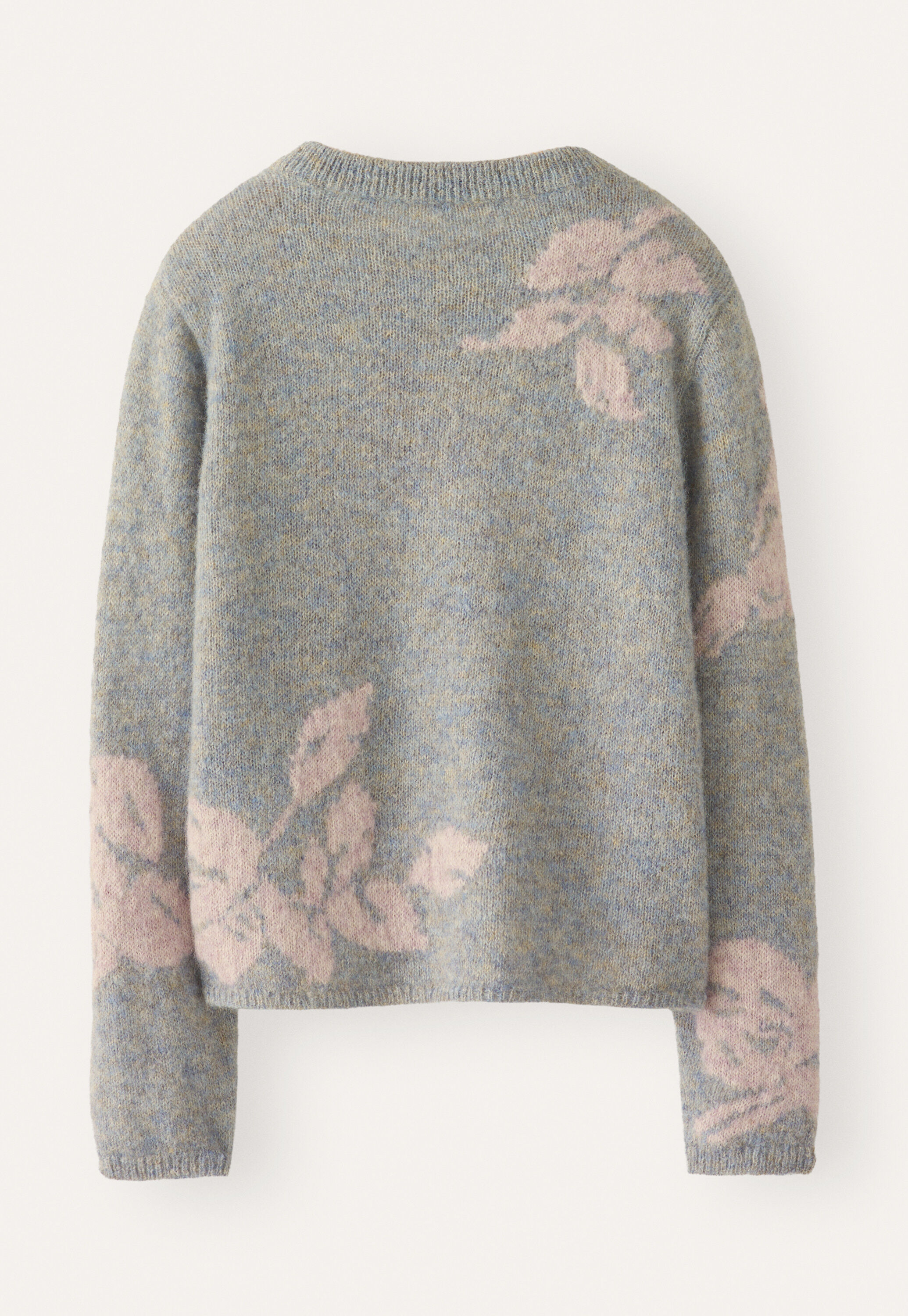 Intarsia sweater, Frosted lavender, large