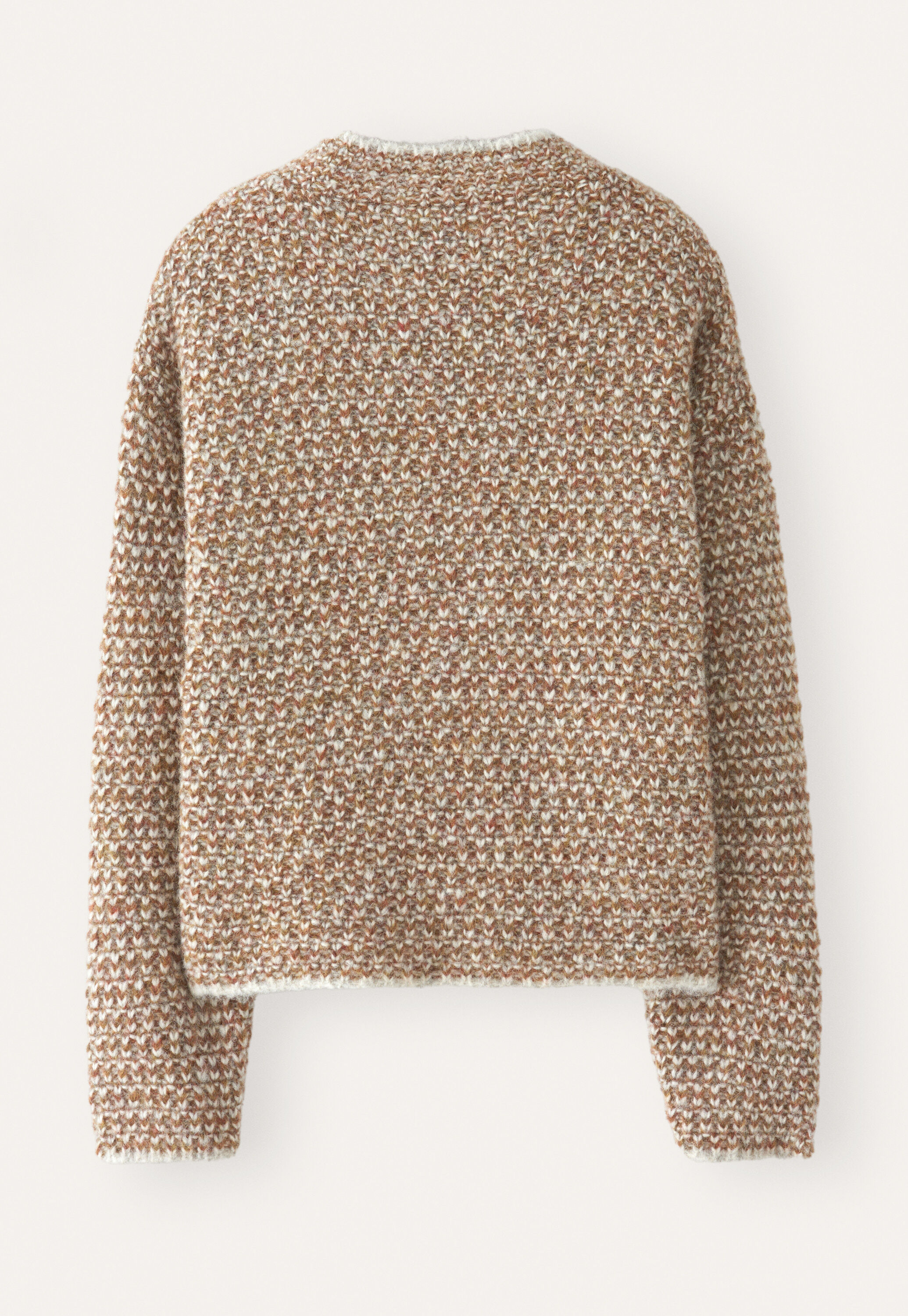 Stitch-detail sweater, Rust grey, large