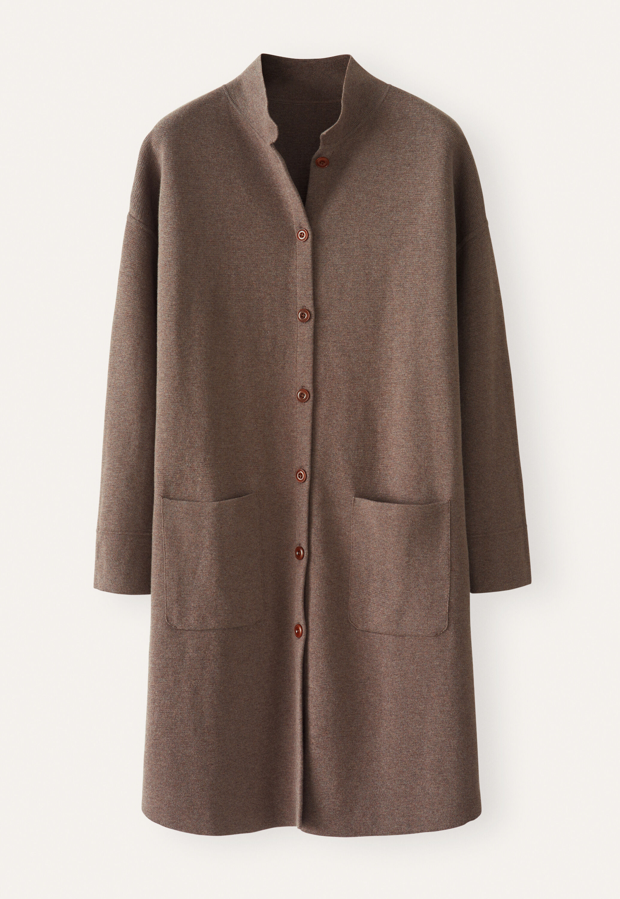 Knitted coatigan, Nut brown, large