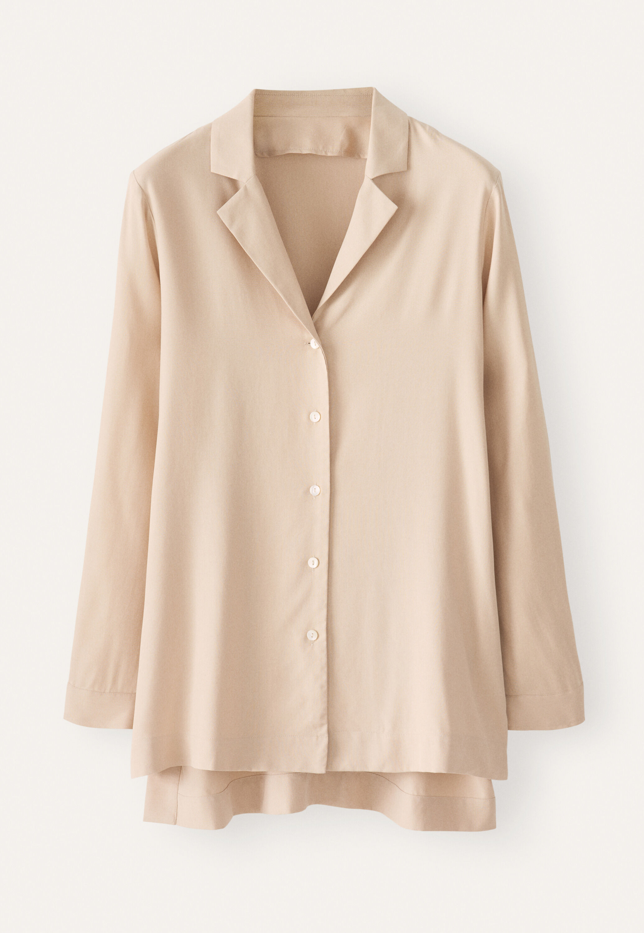 Revere-style collar shirt, Soft fawn, large
