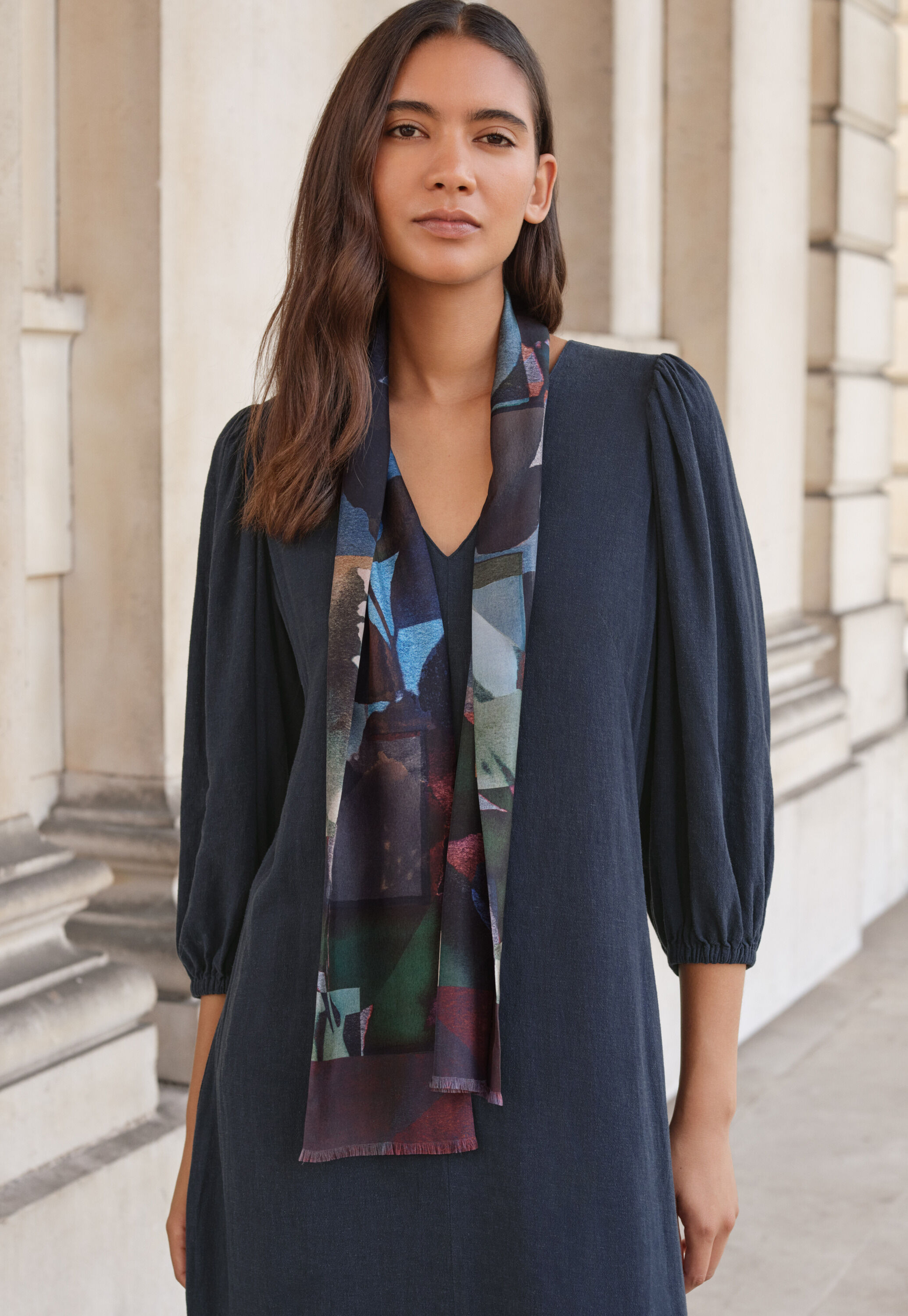 Long printed scarf
