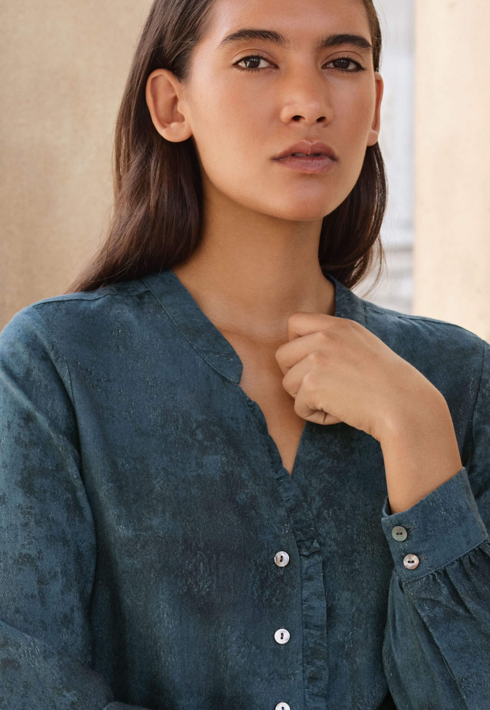 Frill front blouse