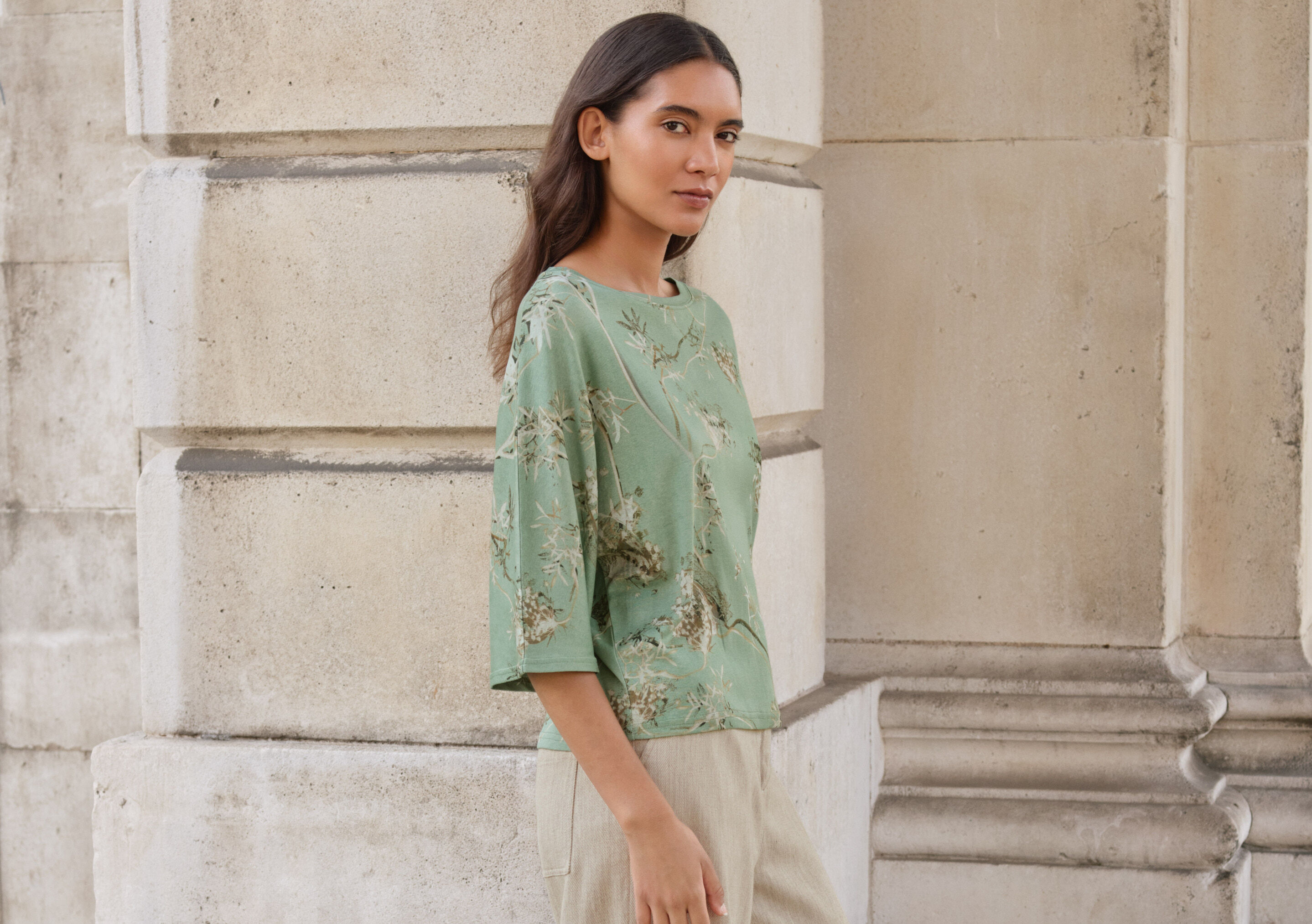 Printed jersey top