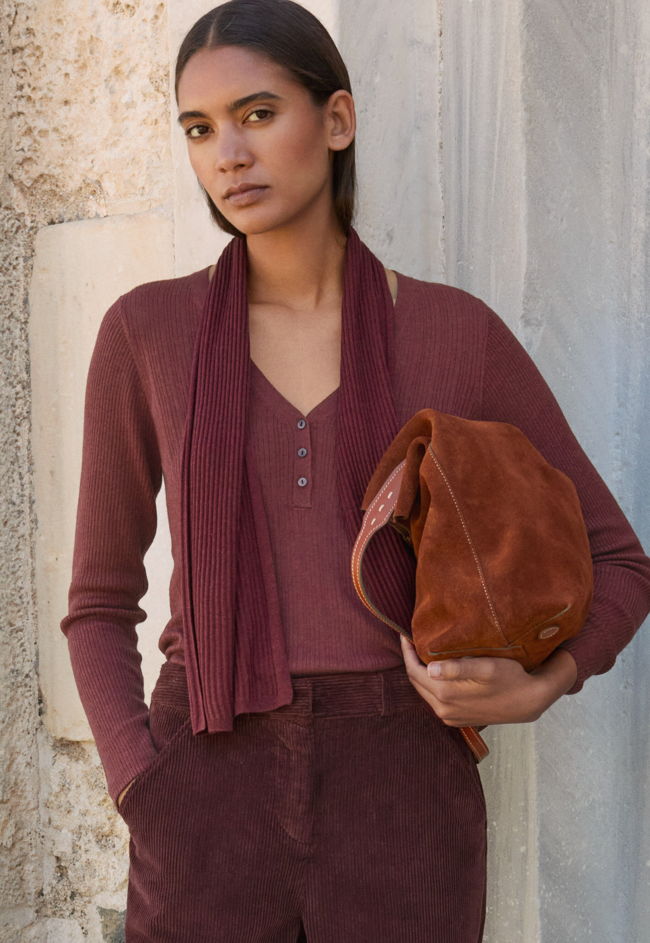 Rib-stitch scarf