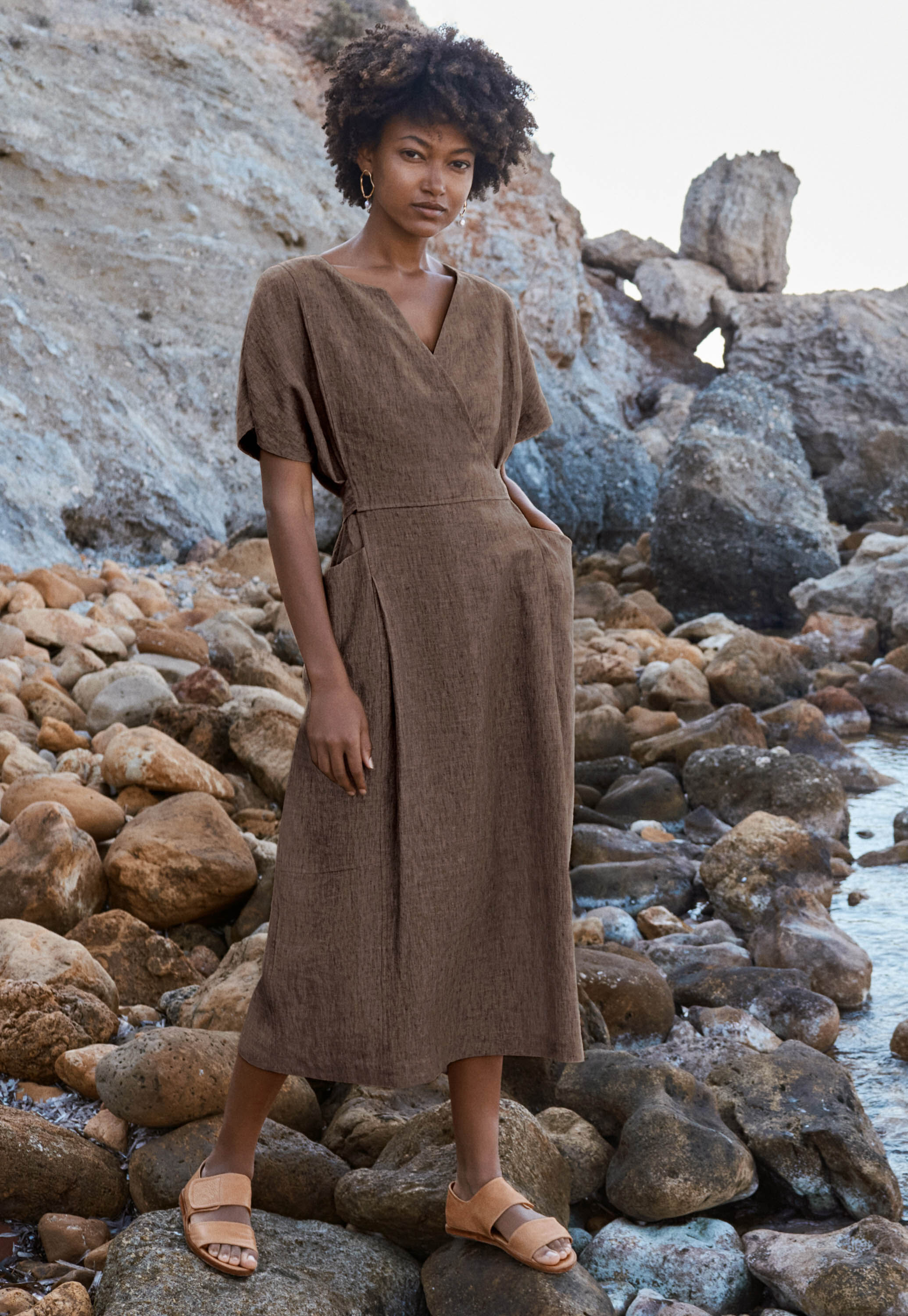Peplum-detail dress