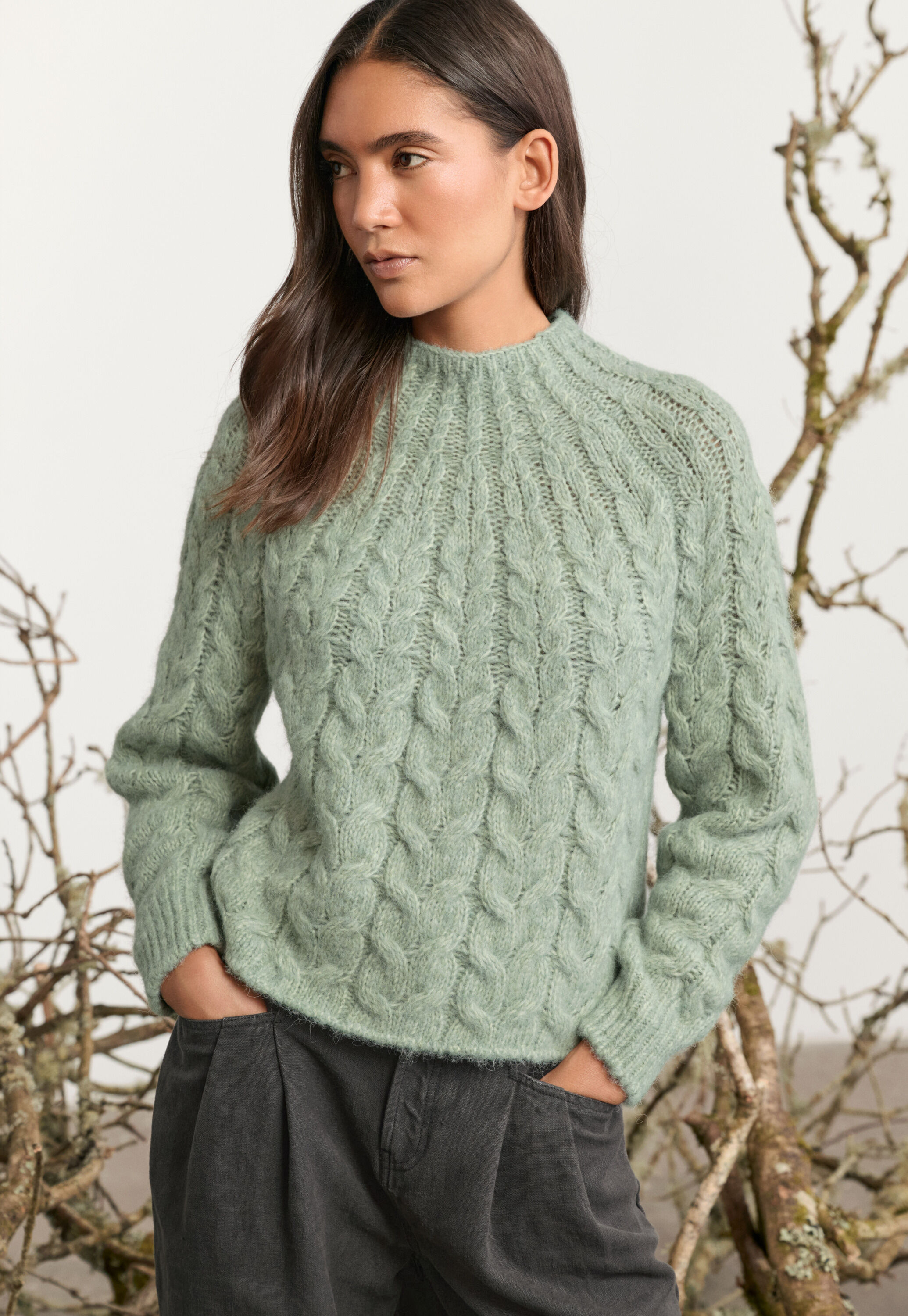 Cable-stitch sweater