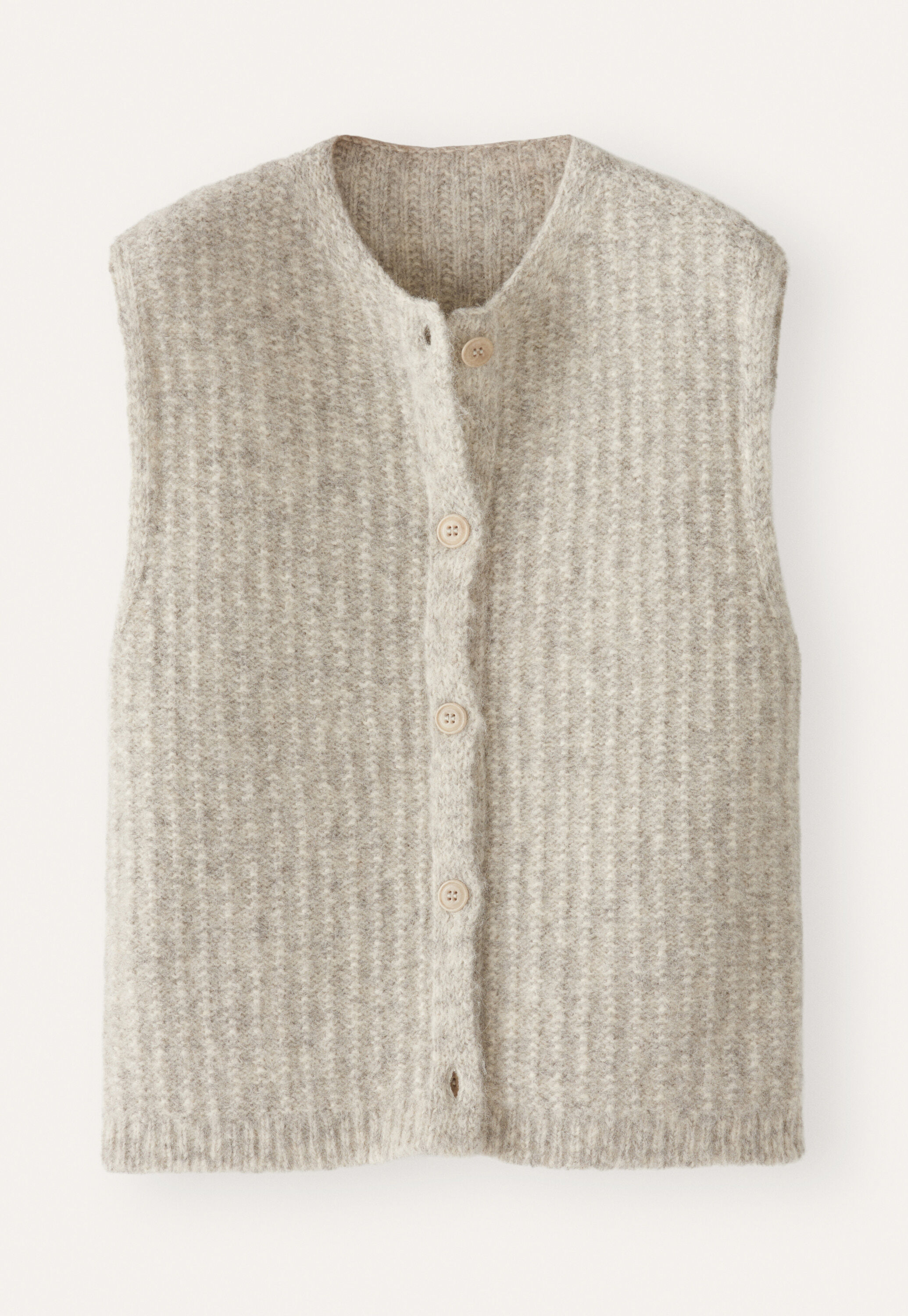 Sleeveless cardigan, Pale grey, large