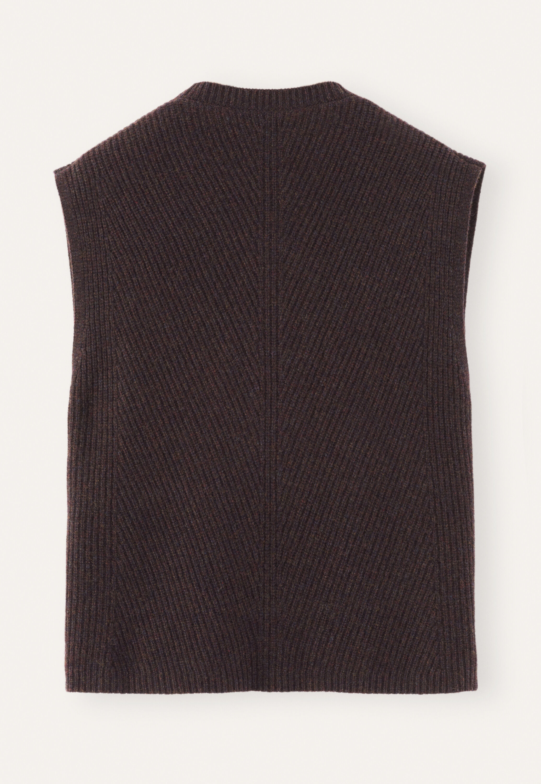 Sleeveless ribbed cardigan