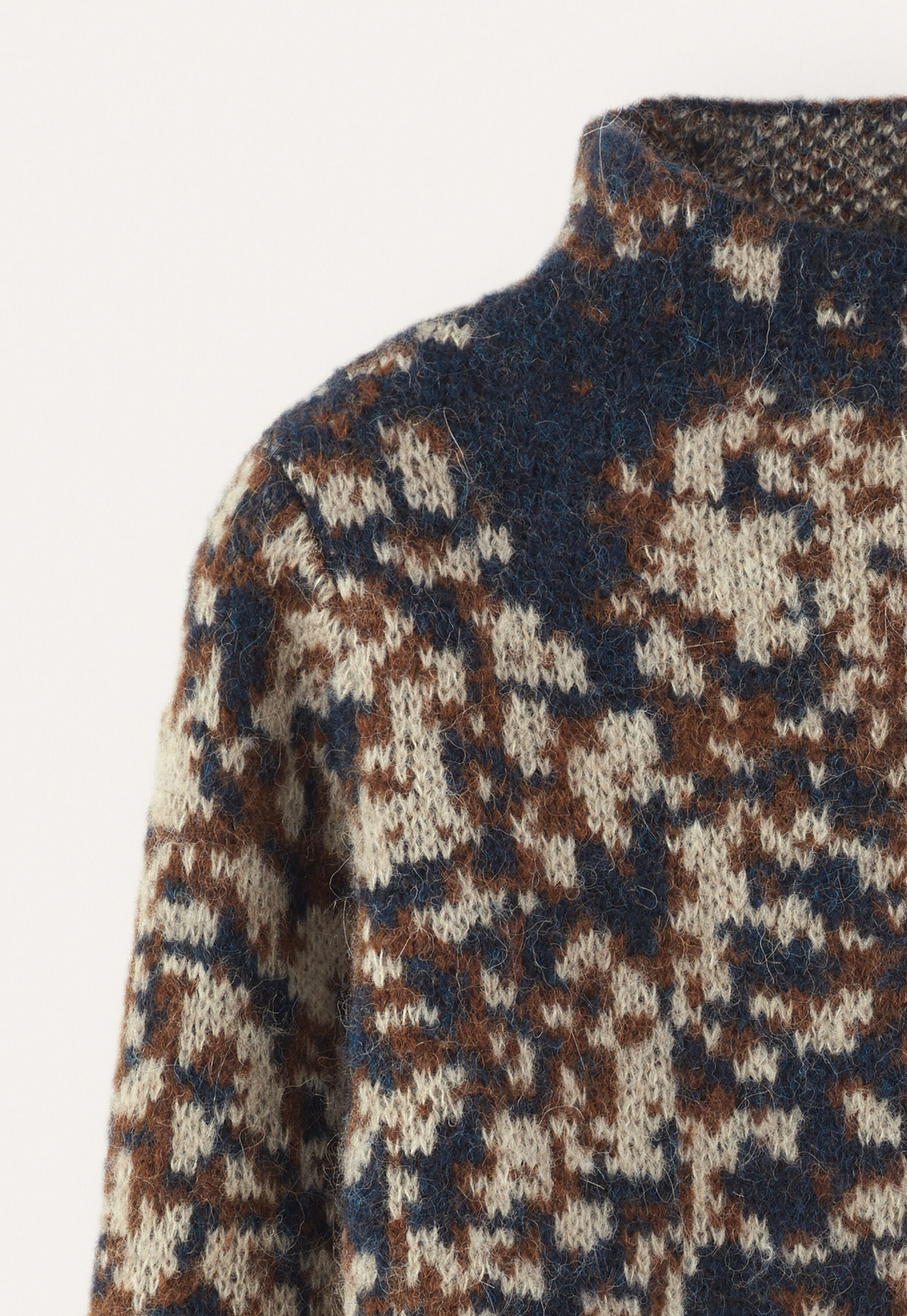 Jacquard sweater, Petrol rust, large