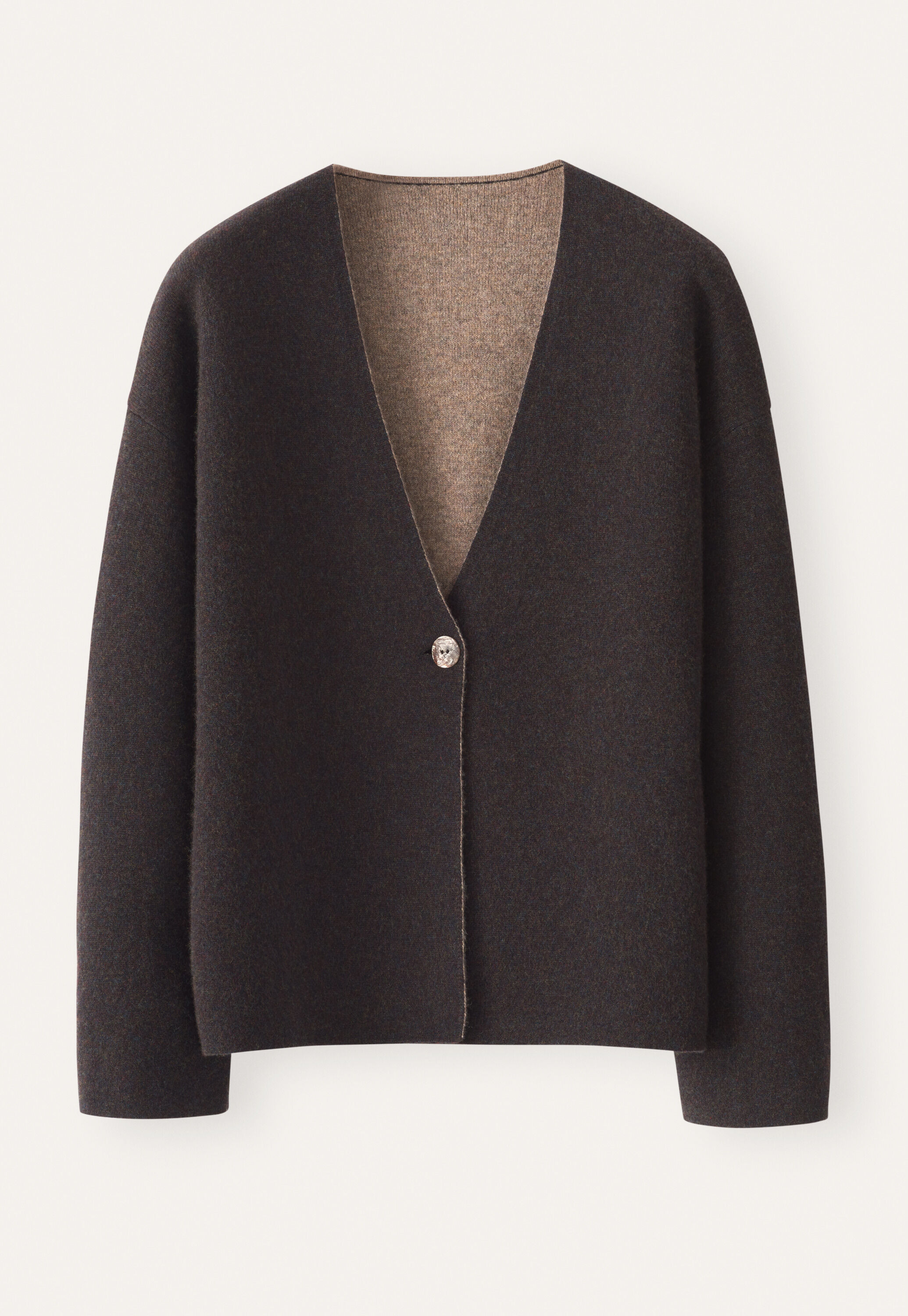 Two-tone double knitted cardigan