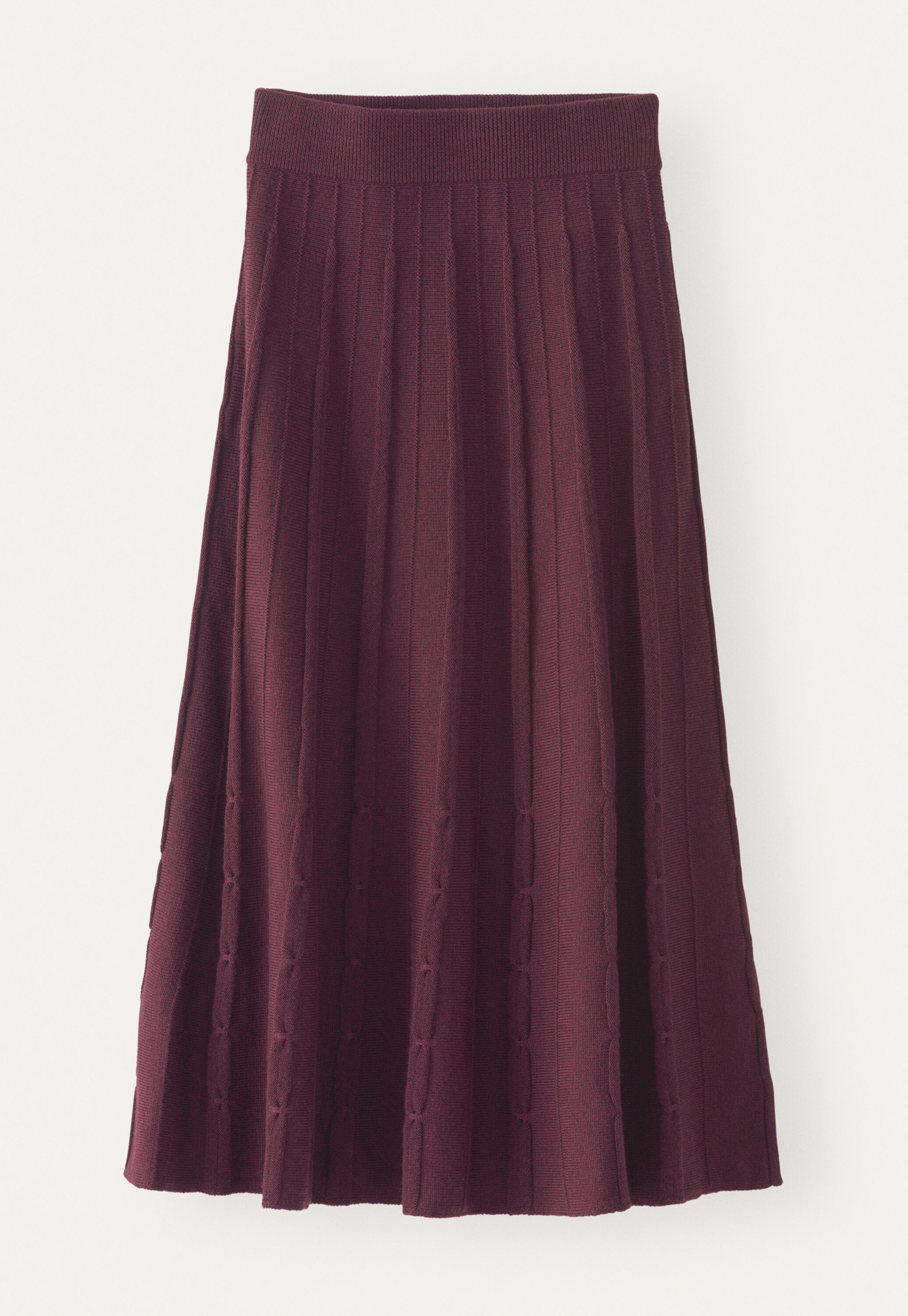 Tuck-stitch merino skirt